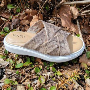 Van Eli Snake Gold Pattern Platform Sandal  fits Size 6, New